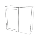 32" Wide 30" High Blind Corner Wall Cabinet - Door on Right/Left Side - (White Cabinet Boxes - Thermofoil Doors)