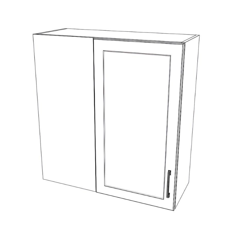 32" Wide 34" High Blind Corner Wall Cabinet - Door on Right/Left Side - (White Cabinet Boxes - Thermofoil Doors)