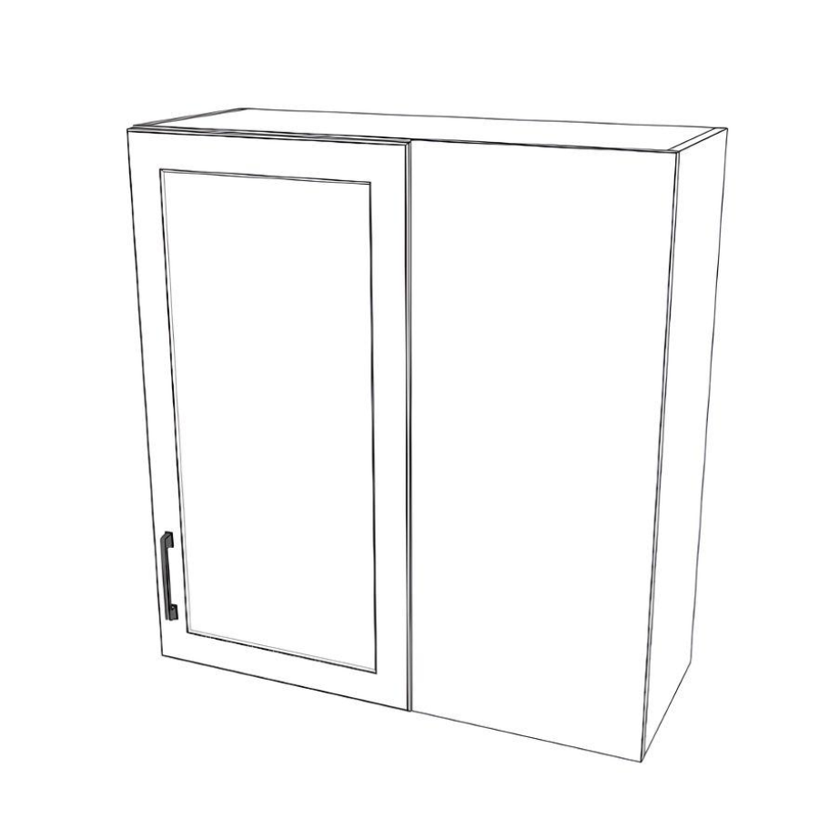 32" Wide 34" High Blind Corner Wall Cabinet - Door on Right/Left Side - (White Cabinet Boxes - Thermofoil Doors)