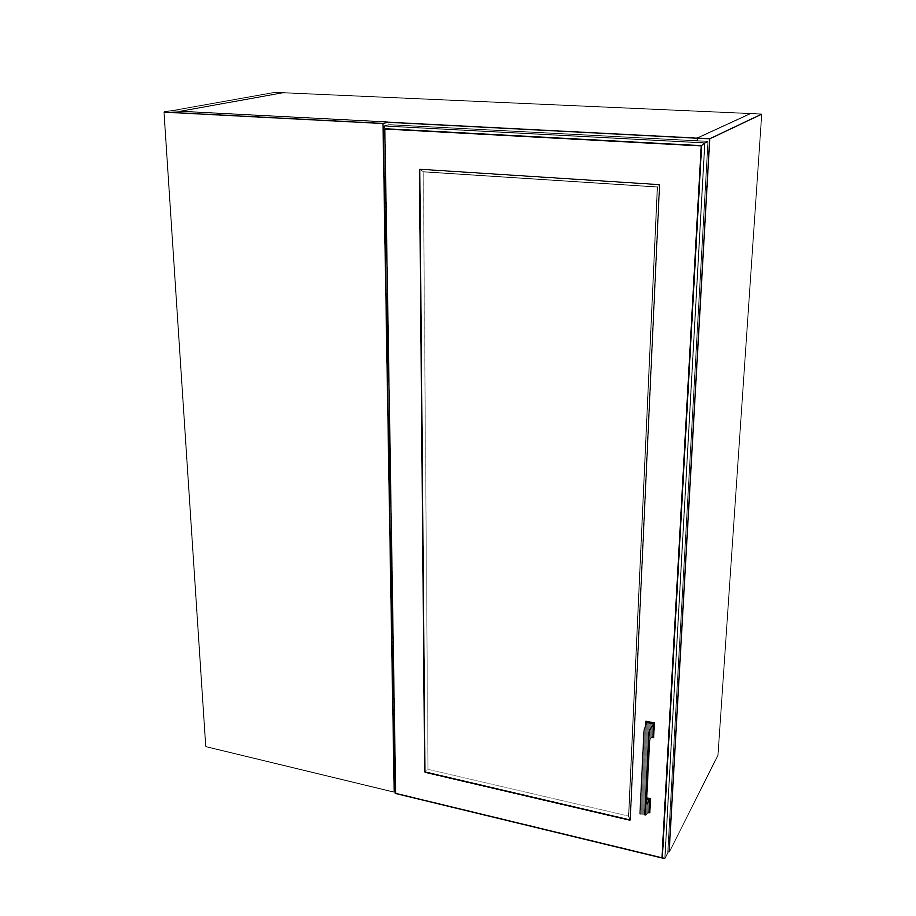32" Wide 42" High Blind Corner Wall Cabinet - Door on Right/Left Side - (White Cabinet Boxes - Thermofoil Doors)
