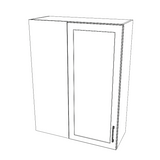 32" Wide 42" High Blind Corner Wall Cabinet - Door on Right/Left Side - (White Cabinet Boxes - Thermofoil Doors)