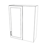 32" Wide 42" High Blind Corner Wall Cabinet - Door on Right/Left Side - (White Cabinet Boxes - Thermofoil Doors)