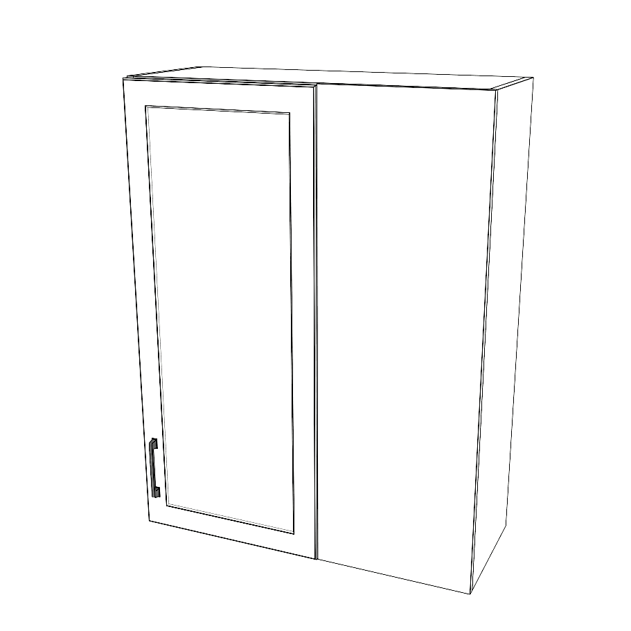 32" Wide 42" High Blind Corner Wall Cabinet - Door on Right/Left Side - (White Cabinet Boxes - Painted Doors)