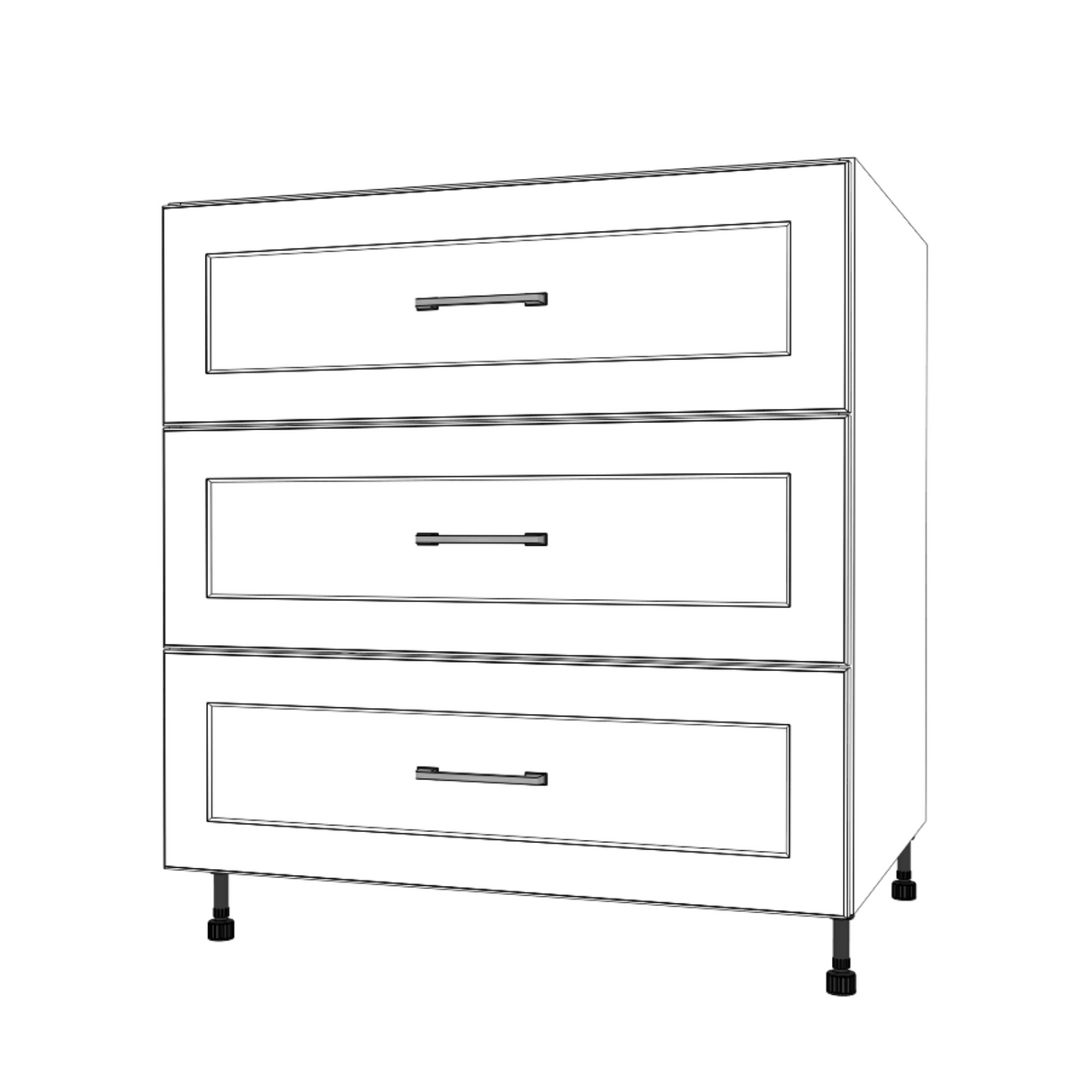 32" Wide Drawer Cabinet - (White Cabinet Boxes - Thermofoil Doors)