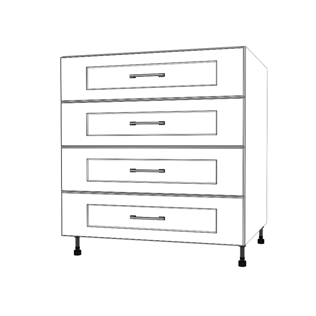 32" Wide Drawer Cabinet - (White Cabinet Boxes - Painted Doors)