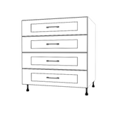 32" Wide Drawer Cabinet - (White Cabinet Boxes - Painted Doors)