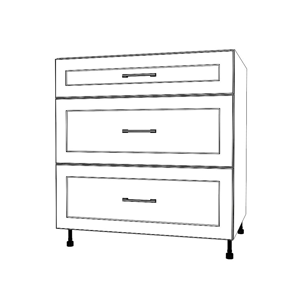32" Wide Drawer Cabinet - (White Cabinet Boxes - Painted Doors)