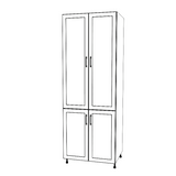 32" Wide Tall Pantry Cabinet - (White Cabinet Boxes - Thermofoil Doors) 24 D
