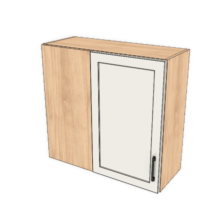 32" Wide 30" High Blind Corner Wall Cabinet - Door on Right/Left Side - (Ply Wood Boxes - Painted Doors)