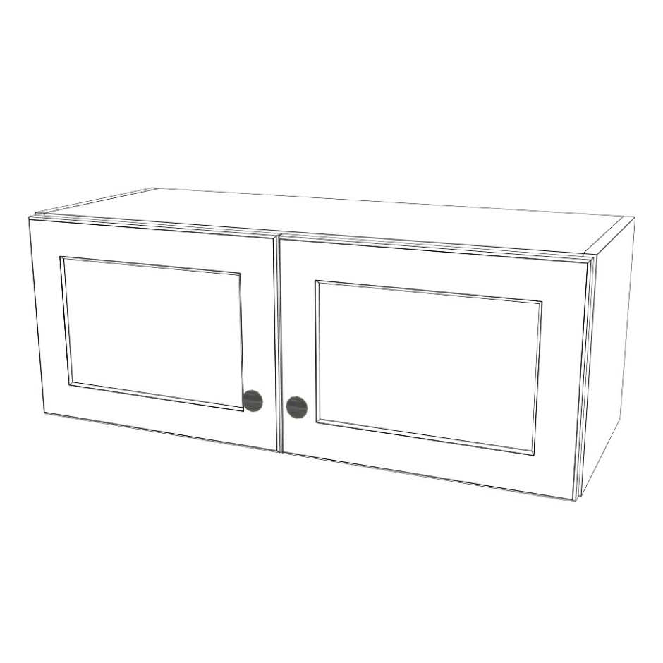 32" Wide x 12" High Wall Cabinet - (White Cabinet Boxes - Thermofoil Doors)