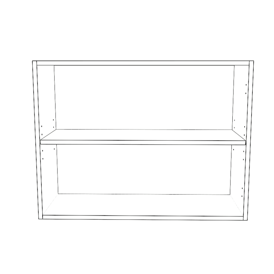 32" Wide x 24" High Wall Cabinet - (White Cabinet Boxes - Thermofoil Doors)
