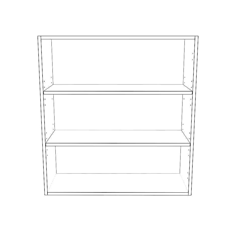 32" Wide x 34" High Wall Cabinet - (White Cabinet Boxes - Thermofoil Doors)