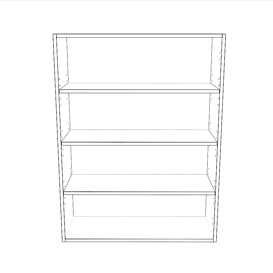32" Wide x 42" High Wall Cabinet - (White Cabinet Boxes - Thermofoil Doors)