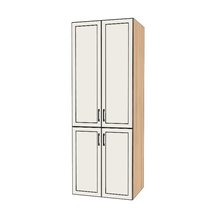 32" Wide Tall Pantry Cabinet - (Ply Wood Boxes - Painted Doors) 24 D