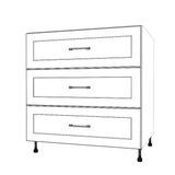 33" Wide Drawer Cabinet - (White Cabinet Boxes - Painted Doors)