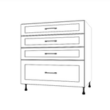 33" Wide Drawer Cabinet - (White Cabinet Boxes - Painted Doors)