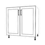 33" Wide Base Cabinet - (White Cabinet Boxes - Thermofoil Doors)