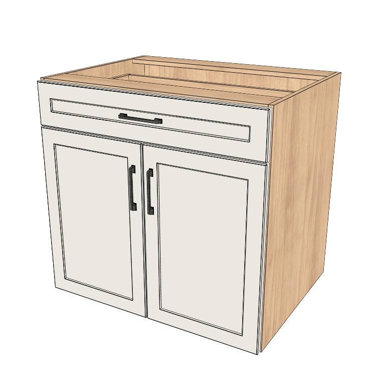 33" Wide Base Cabinet With Drawer On Top - (Ply Wood Boxes - Thermofoil Doors)