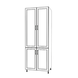 33" Wide Tall Pantry Cabinet - (White Cabinet Boxes - Thermofoil Doors) 24 D