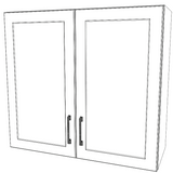 33" Wide x 30" High Wall Cabinet - (White Cabinet Boxes - Thermofoil Doors)