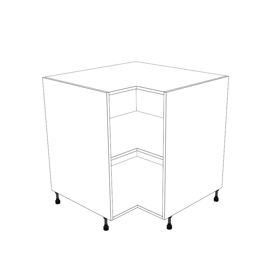 33x33" L Shape Base Corner Cabinet - (White Cabinet Boxes - Thermofoil Doors)