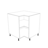 33x33" L Shape Base Corner Cabinet - (White Cabinet Boxes - Thermofoil Doors)
