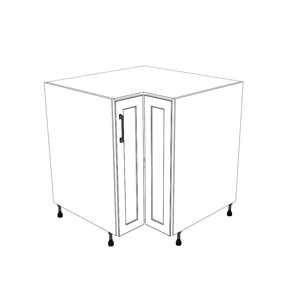 33x33" L Shape Base Corner Cabinet - (White Cabinet Boxes - Thermofoil Doors)