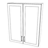 33" Wide x 42" High Wall Cabinet - (White Cabinet Boxes - Thermofoil Doors)