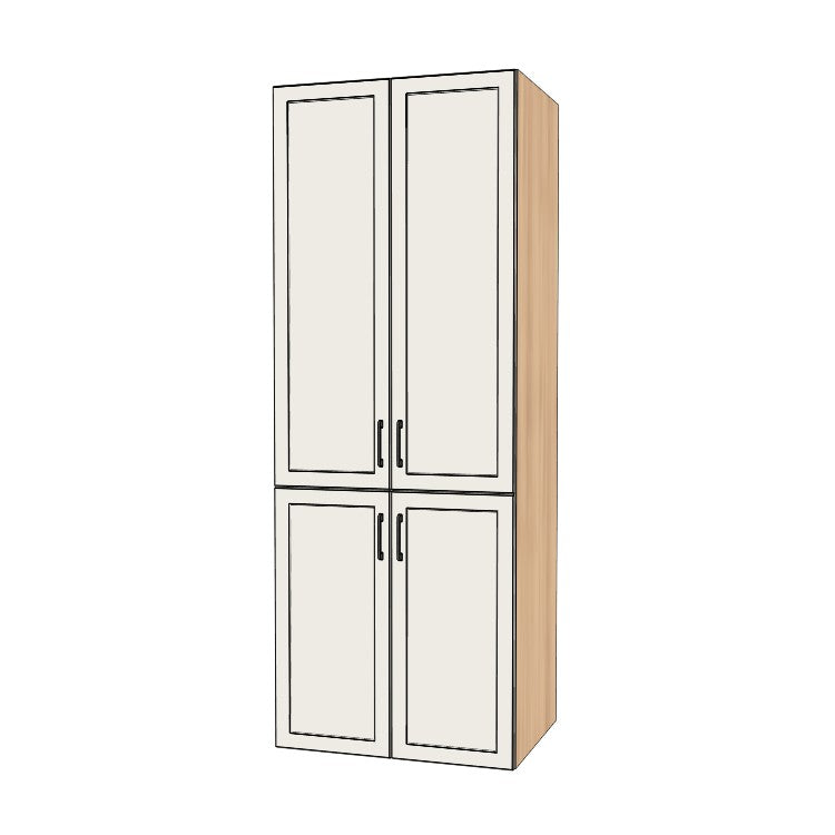 33" Wide Tall Pantry Cabinet - (Ply Wood Boxes - Painted Doors) 24 D