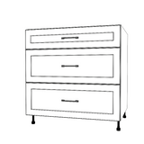 34" Wide Drawer Cabinet - (White Cabinet Boxes - Painted Doors)