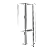 34" Wide Tall Pantry Cabinet - (White Cabinet Boxes - Thermofoil Doors) 24 D