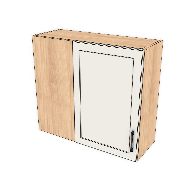 34" Wide 30" High Blind Corner Wall Cabinet - Door on Right/Left Side - (Ply Wood Boxes - Thermofoil Doors)