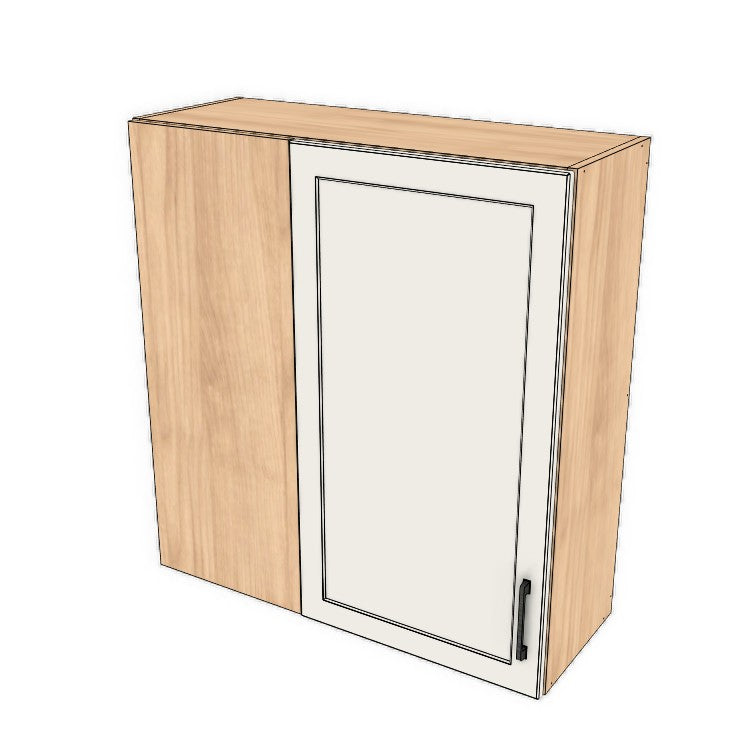 34" Wide 36" High Blind Corner Wall Cabinet - Door on Right/Left Side - (Ply Wood Boxes - Thermofoil Doors)