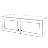 34" Wide x 12" High Wall Cabinet - (White Cabinet Boxes - Thermofoil Doors)