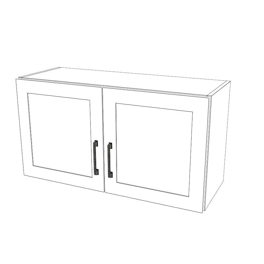 34" Wide x 18" High x 24" Deep  Stove/Fridge Cabinet - (White Cabinet Boxes - Painted Doors)