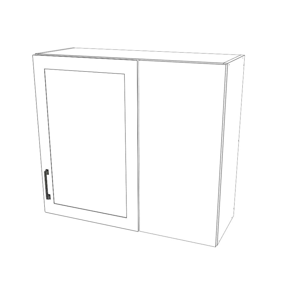 34" Wide 30" High Blind Corner Wall Cabinet - Door on Right/Left Side - (White Cabinet Boxes - Painted Doors)