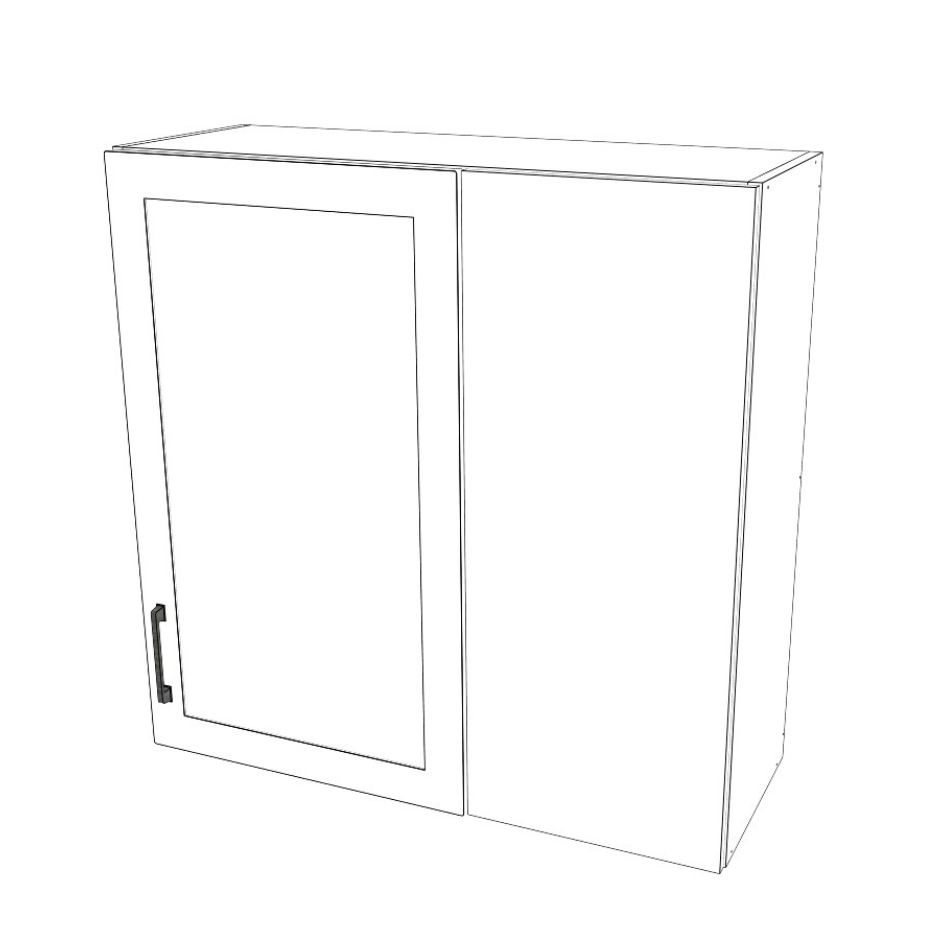 34" Wide 34" High Blind Corner Wall Cabinet - Door on Right/Left Side - (White Cabinet Boxes - Thermofoil Doors)