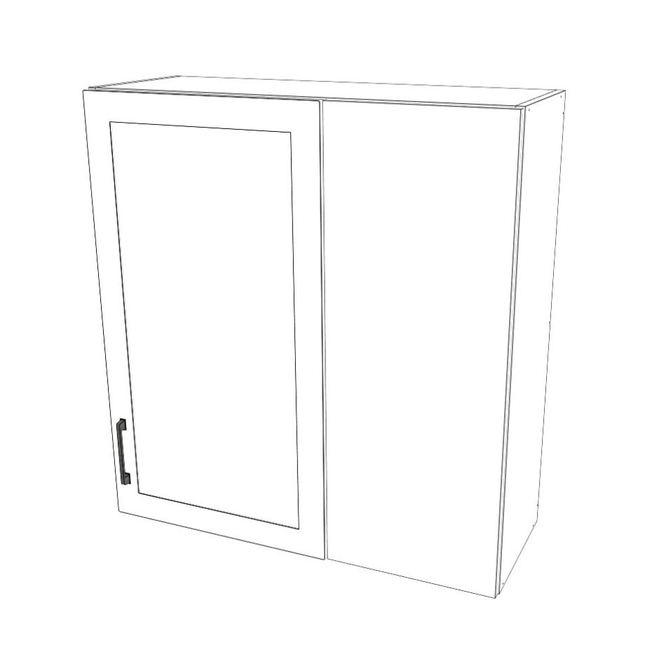 34" Wide 36" High Blind Corner Wall Cabinet - Door on Right/Left Side - (White Cabinet Boxes - Thermofoil Doors)