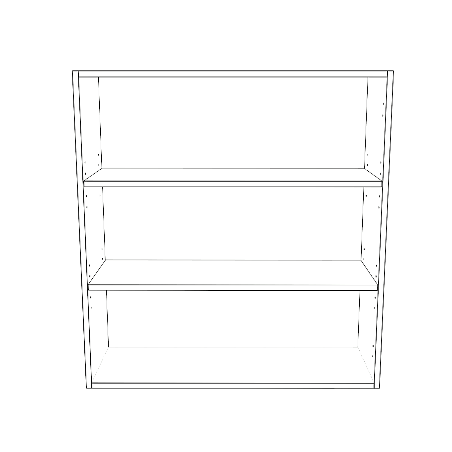 34" Wide x 36" High Wall Cabinet - (White Cabinet Boxes - Thermofoil Doors)