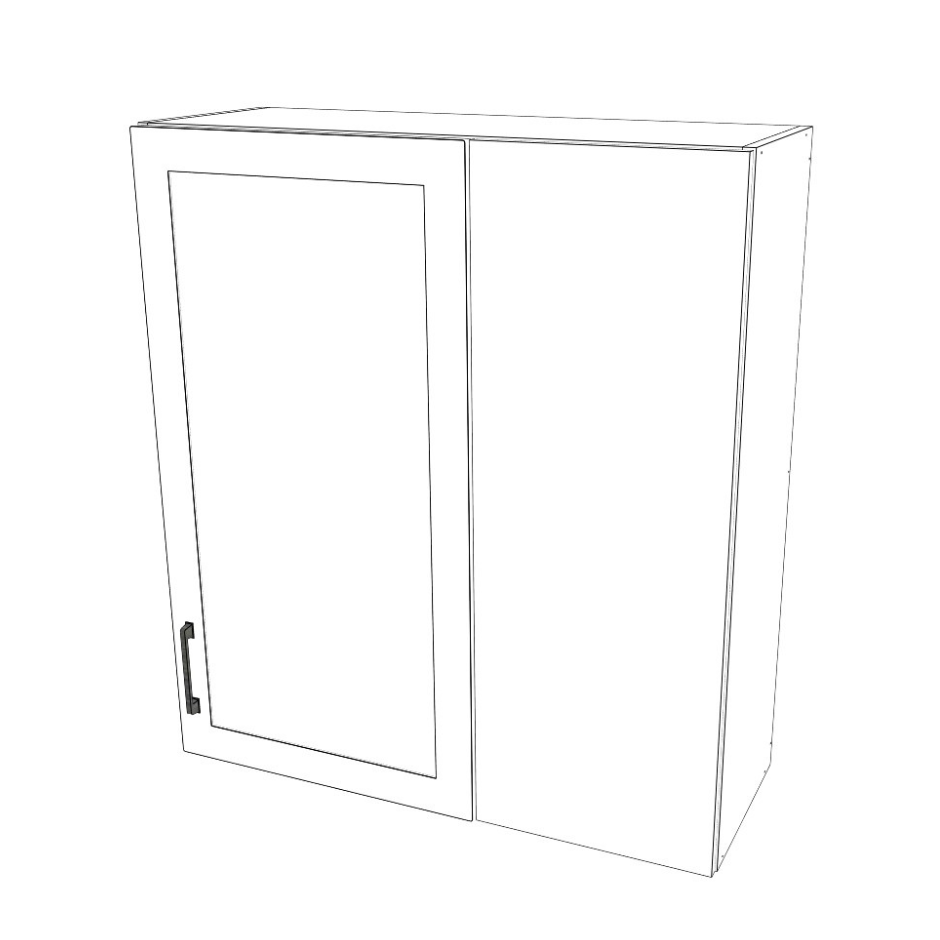 34" Wide 38" High Blind Corner Wall Cabinet - Door on Right/Left Side - (White Cabinet Boxes - Thermofoil Doors)