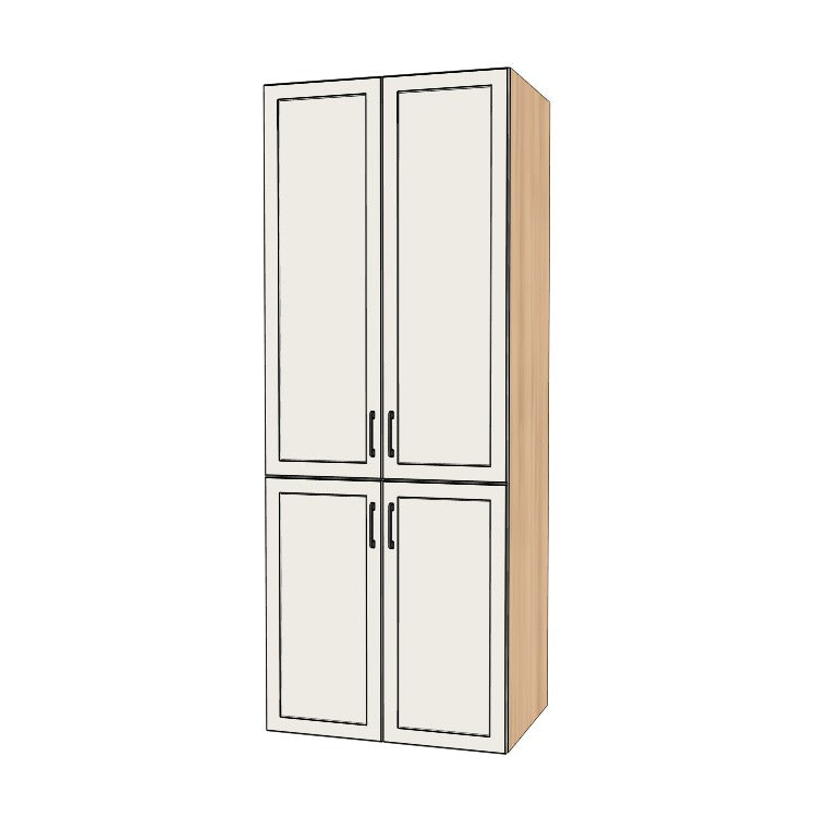 34" Wide Tall Pantry Cabinet - (Ply Wood Boxes - Painted Doors) 24 D