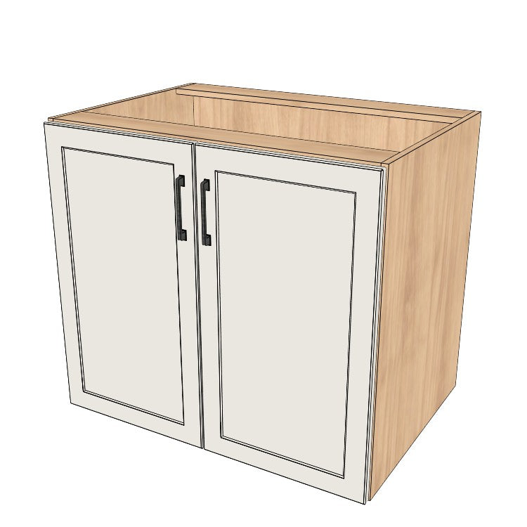 35" Wide Base Cabinet - Sink Cabinet - No Back - (Ply Wood Boxes - Thermofoil Doors)