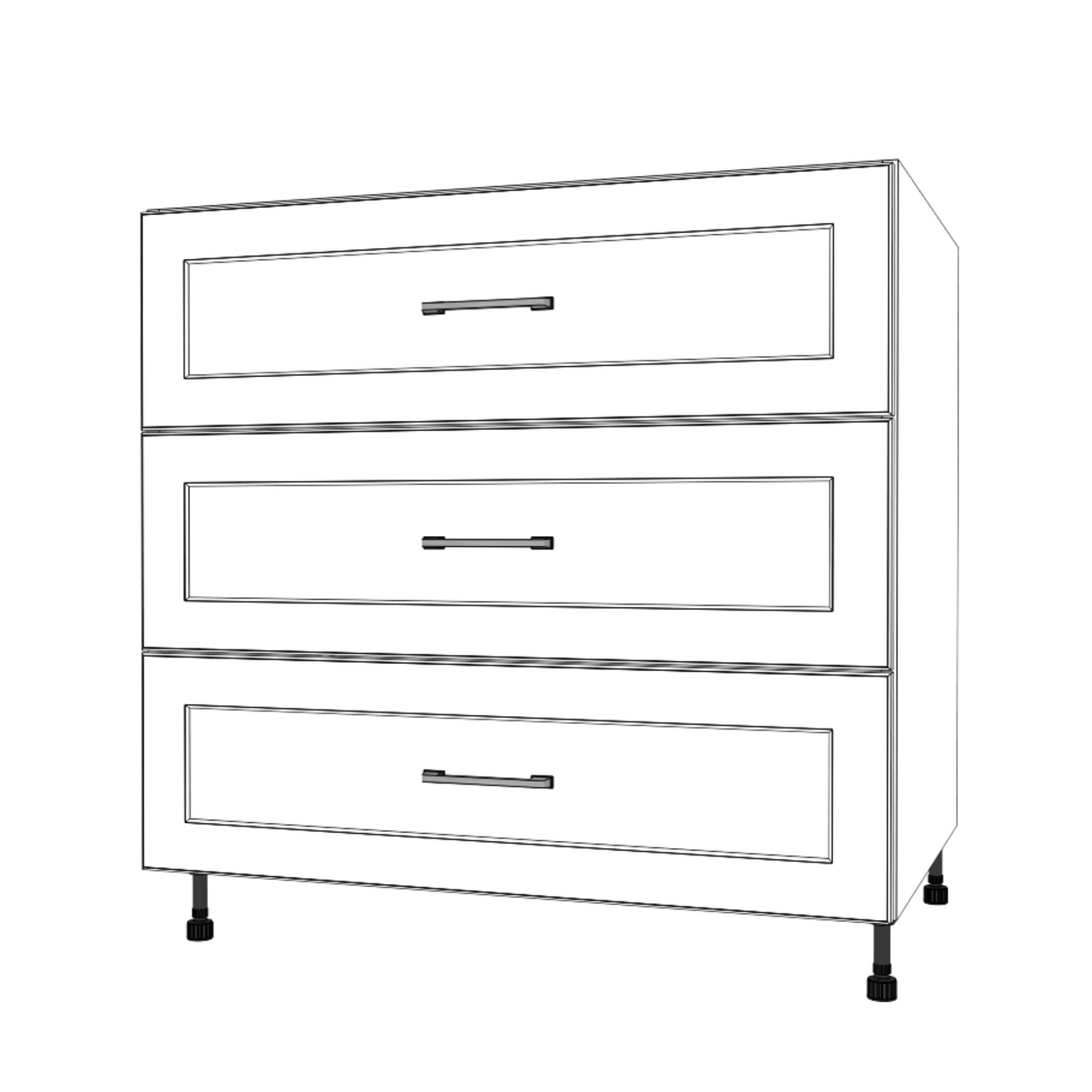 35" Wide Drawer Cabinet - (White Cabinet Boxes - Thermofoil Doors)