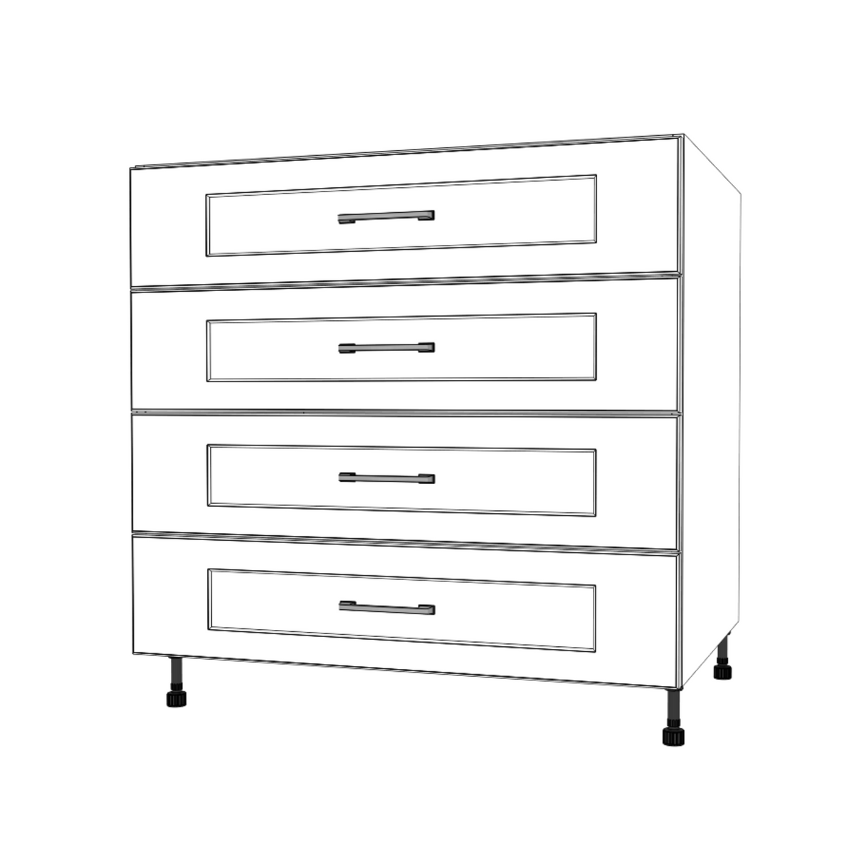 35" Wide Drawer Cabinet - (White Cabinet Boxes - Painted Doors)
