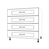 35" Wide Drawer Cabinet - (White Cabinet Boxes - Painted Doors)
