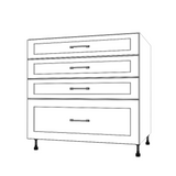 35" Wide Drawer Cabinet - (White Cabinet Boxes - Painted Doors)
