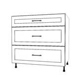 35" Wide Drawer Cabinet - (White Cabinet Boxes - Painted Doors)