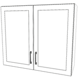 35" Wide x 30" High Wall Cabinet - (White Cabinet Boxes - Thermofoil Doors)