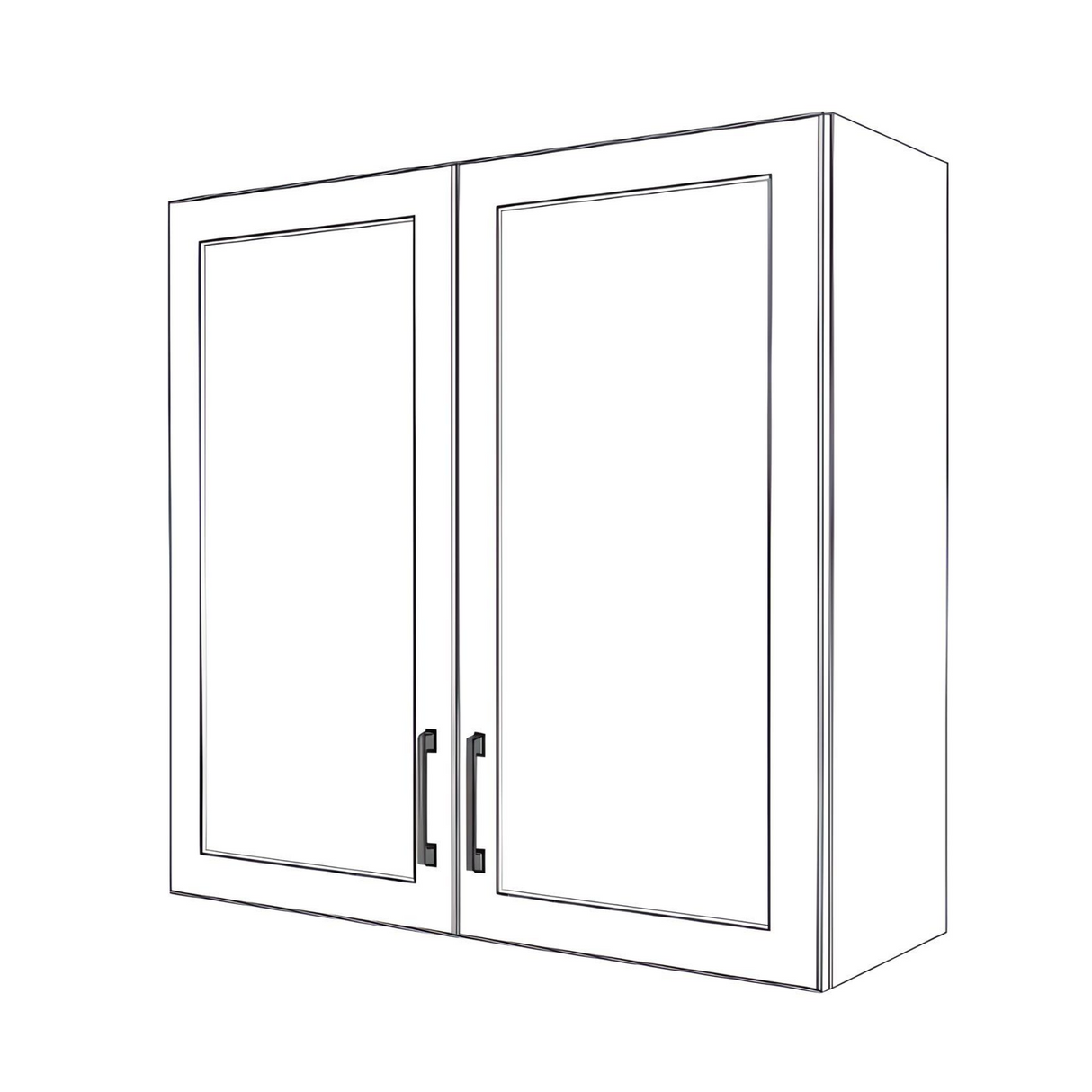 35" Wide x 34" High Wall Cabinet - (White Cabinet Boxes - Thermofoil Doors)