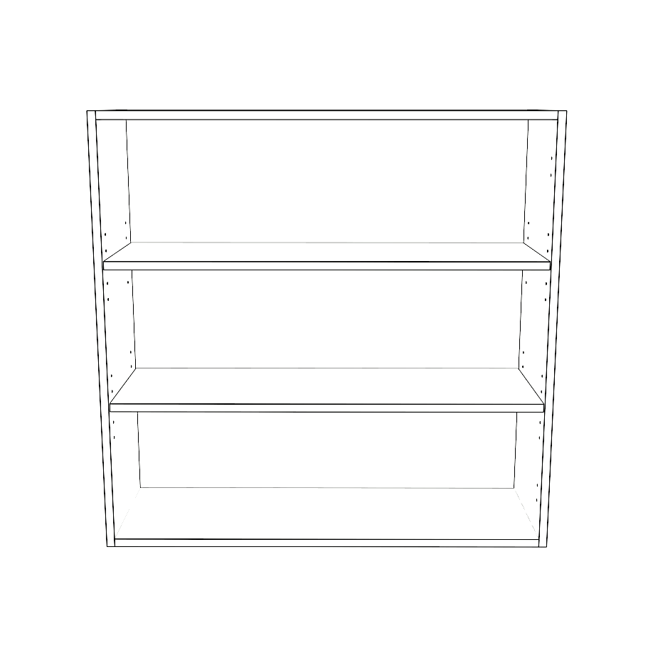 35" Wide x 34" High Wall Cabinet - (White Cabinet Boxes - Thermofoil Doors)